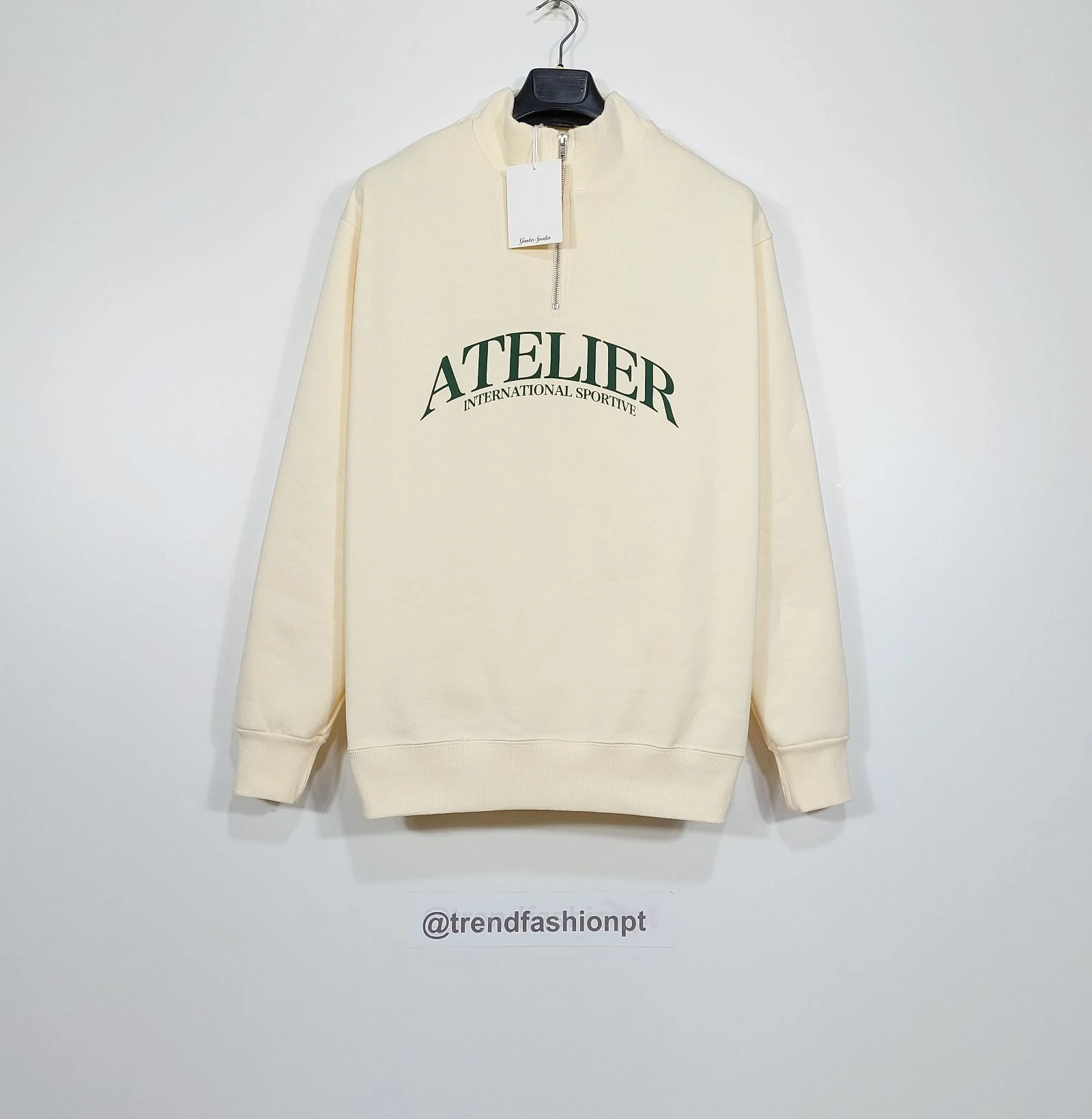 Goodies Sportive atelier 1/4 zip sweatshirt - butter L
